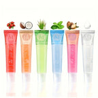 6pcs Fruit Moisturizing Lip Gloss Oil,Transparent Lipstick,Ve, Rosehip,Argan,Peppermintaloe,Coconut Flavor Lip Gel,Long Lasting Lootquake LLC