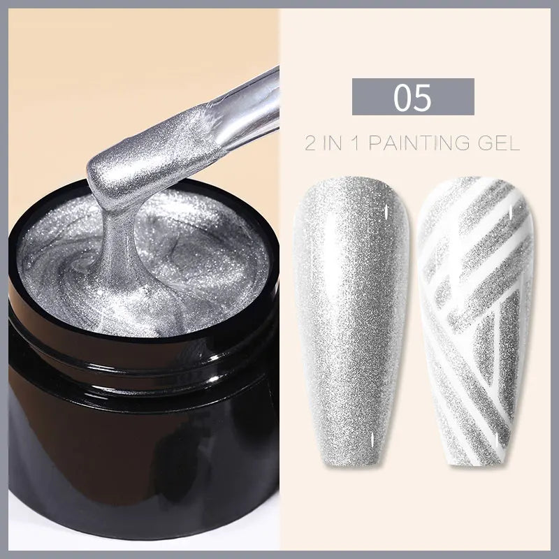 BORN PRETTY Metallic Painting Gel Gold Silver Mirror Effect Nail Polish Super Bright Drawing Line French Nail UV Painting Varnis Lootquake LLC