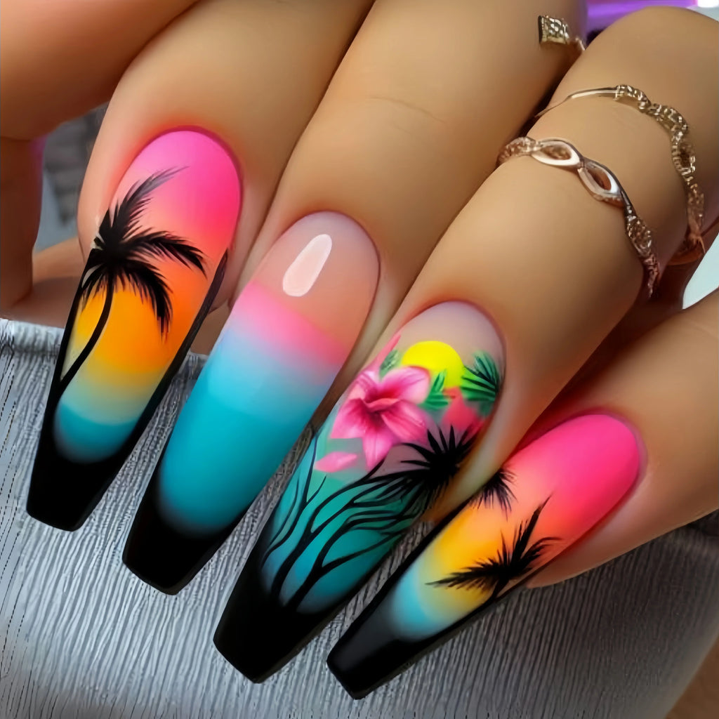 Long nail art patches with purple polka dots and a shiny, fashionable, individual and high-end feel. Detachable 24-piece nail ar Lootquake LLC