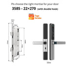 Waterproof Camera Outdoor Fingerprint TUYA WIFI APP RFID Card Code Keyless Smart Electronic Door Lock Aluminum/Glass Sliding
