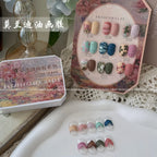 9 Grids Nail Powder Color Texture Three-Dimensional Styling Adhesive 9 Colors Nail Fairy Powder Set gel Polish Nail Art DIY