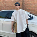 Spliced O Neck Short Sleeve Men T Shirt Summer Korean Harajuku Fashion Casual 2xl Oversized Clothing Black White Streetwear Tops Lootquake LLC