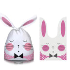 50Pcs Easter Rabbit Ear Bags Cookie Candy Gift Plastic Bags Pouch Baking Packaging for Biscuits Easter Decoration 2024 Birthday Lootquake LLC