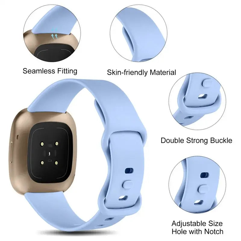 Fitbit Versa & Sense Silicone Band - Durable Stylish Straps - SJB-DIAMOND ELITES