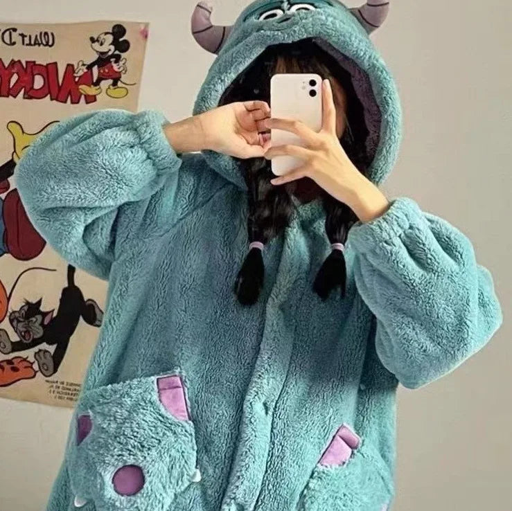 Sleepwear Animal Cosplay Pajamas Nightwear Robes Flannel Nightdress Women Coral Fleece Warm Nightgowns Plush Warm Thicken Lootquake LLC
