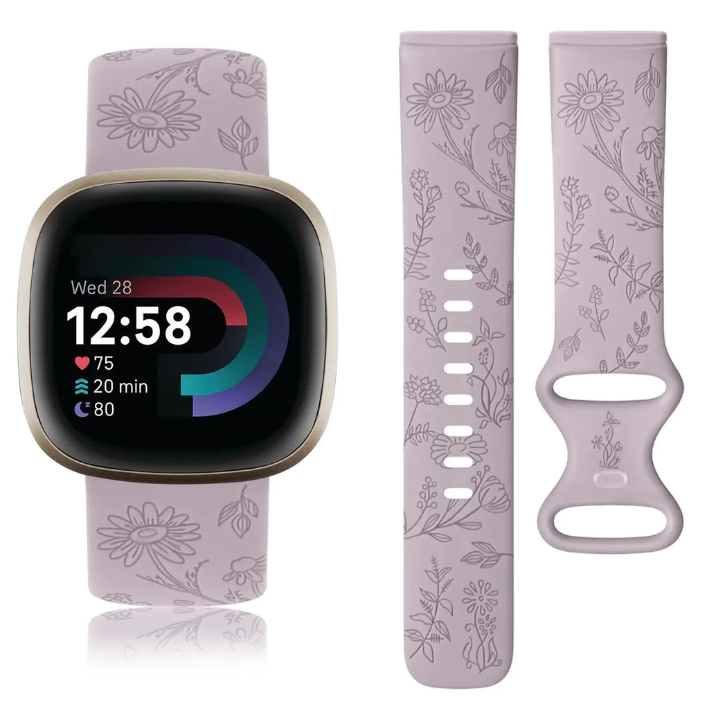 Fitbit Versa & Sense Silicone Band - Durable Floral Design - SJB-DIAMOND ELITES