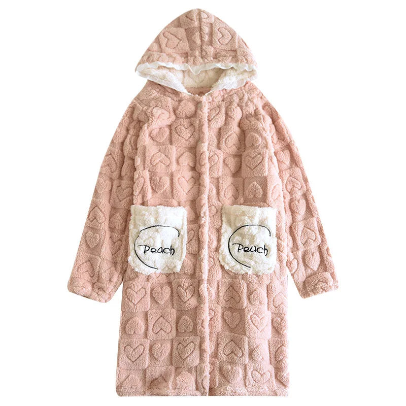Autumn Winter Sleepwear For Sleeping Warm Hooded Robe Women Pajamas Bathrobe Woman Clothing Pijama Mujer Flannel Pyjama New Hot Lootquake LLC
