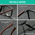 BARCUR Original Design Unisex Lightweight Reading Glasses – Classic and Comfortable Eye Protection for Men and Women Rectangle Frame