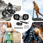 Motorcycle Bluetooth Speaker 12-80V Universal Hifi Sound Motorcycle Stereo Weatherproof Audio Amp System Handlebar Speaker