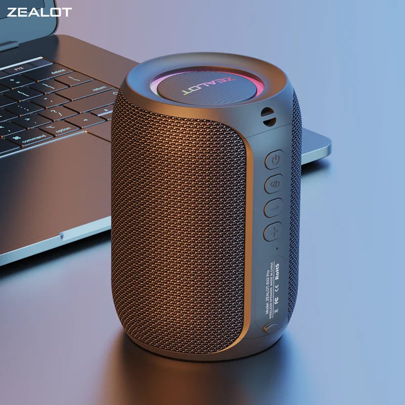 Zealot-S32PRO Powerful Bluetooth Speaker, Bass Wireless, LED Light, Outdoor Speakers, Subwoofer, Waterproof Sound Box Support Lootquake LLC