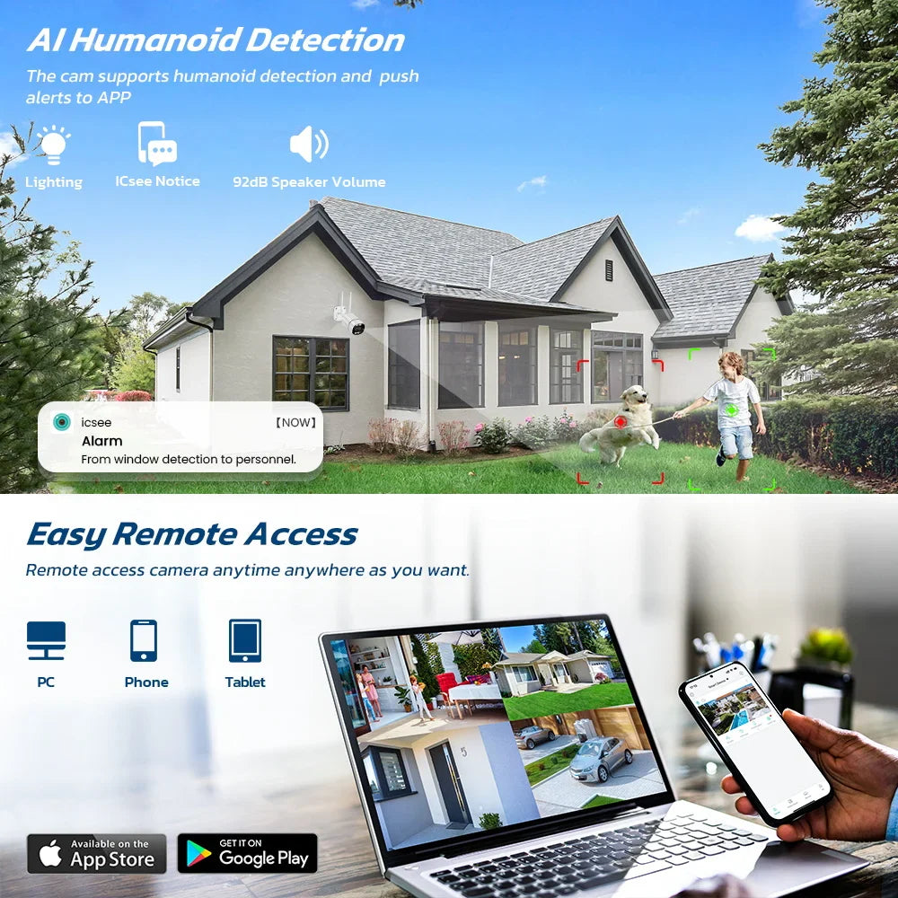 WiFi IP Camera Waterproof Onvif Wireless Bullet Security Camera H.265 Human Detect Night Vision Outdoor CCTV Surveillance Xmeye Lootquake LLC