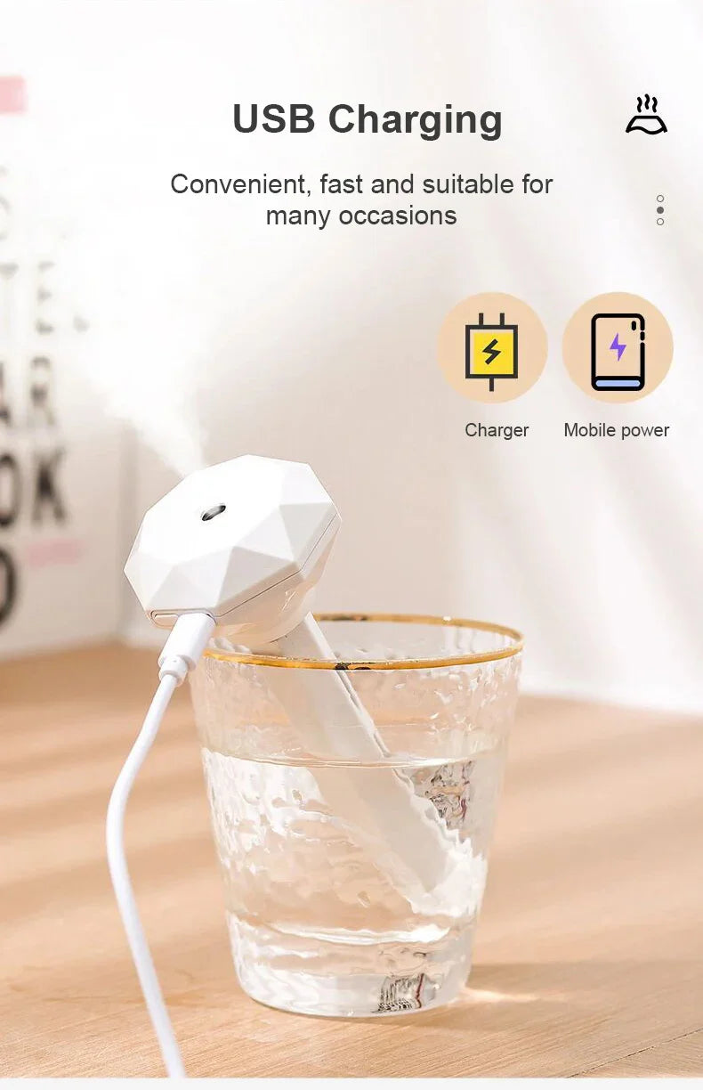 LED Lamp Air Humidifier USB Essential Oil Diffuser Car Purifier Aroma Anion Mist Maker with Romantic Light Portable Humidifier Lootquake LLC