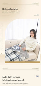 Thick Plaid Blanket Warm Winter Wearable Blanket Adults Office Travel Soft Fleece Throw Blankets With Button Home Shawl Lootquake LLC
