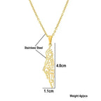 Palestine Map Necklace - Stainless Steel Pendant - Hypoallergenic & Dainty