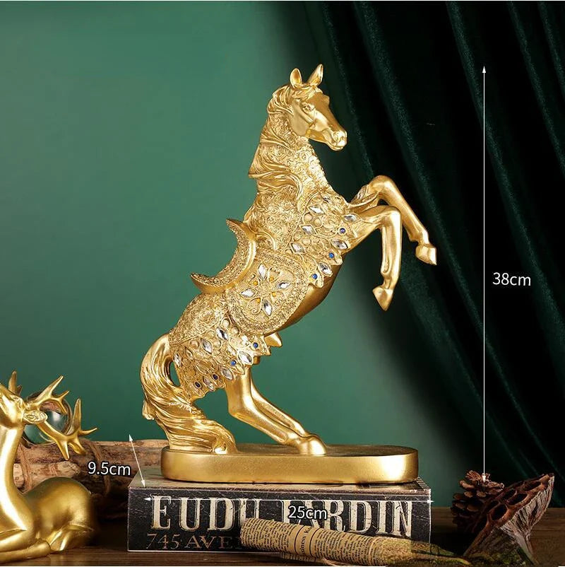 Resin Horse Sculpture, Animal Statue, European Style, Souvenir Gift, Living Room, Office, Study, Desktop Decoration, Gifts