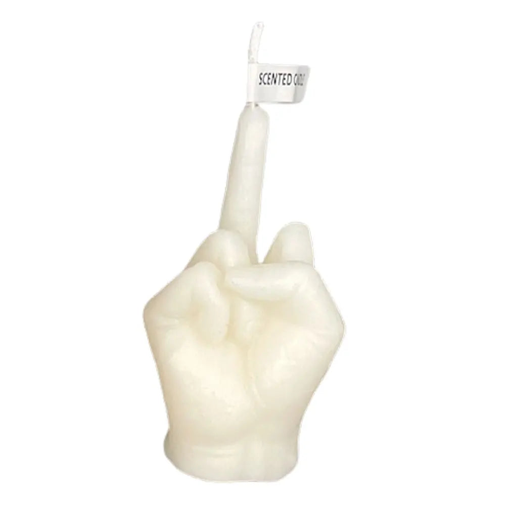 Middle Finger Shaped Model Scented Candle Funny Candle Statues Desk Decoration Hand Gesture Candle for Home Bedroom Supplies