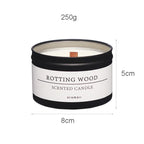 Black Tin Can Scented Aromatic Candles Wooden Wick Candle Jars with Lid Classic Home Decorative Candles Dried Flower Lootquake LLC