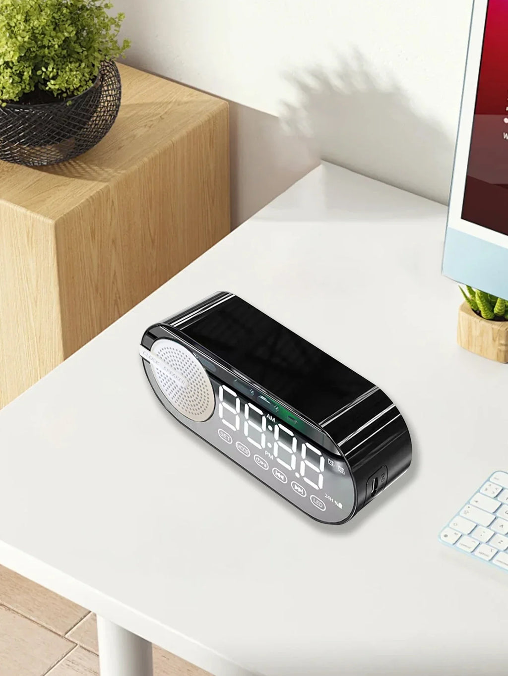 Wireless Bluetooth speaker, mini design with multiple functions as a clock, outdoor version subwoofer is powerful Lootquake LLC