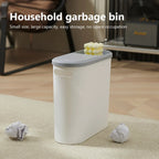 Bathroom Trash Can with Lid Large Capacity Home Creative Gap Bin Press Type Garbage Can Plastic Basket Room Kitchen Garbage Bin Lootquake LLC