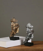 New Creative Abstract Silence Is Gold Abstract Figurine Resin Hand Face Men Statue Sculpture Home Office Living Room Desk Decor Lootquake LLC