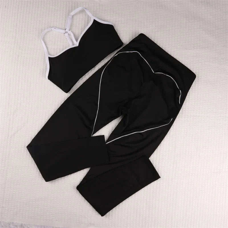 Vibrant Flex Gym Set: Colorful Sports Bra & Leggings