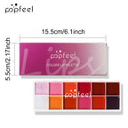POPFEEL 12 Color Long-Lasting 2-in-1 Lipstick & Blush Palette - Lightweight, Hydrating Formula for Effortless Beauty。 Lootquake LLC