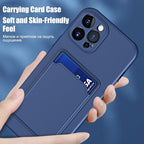 White Soft Wallet Card Holder Phone Case For iPhone 11 12 13 Pro Max Camera Protective Case Wallet Holder Cover Soft Portable Silicone Back Cover Durable Phone Case Stevvex