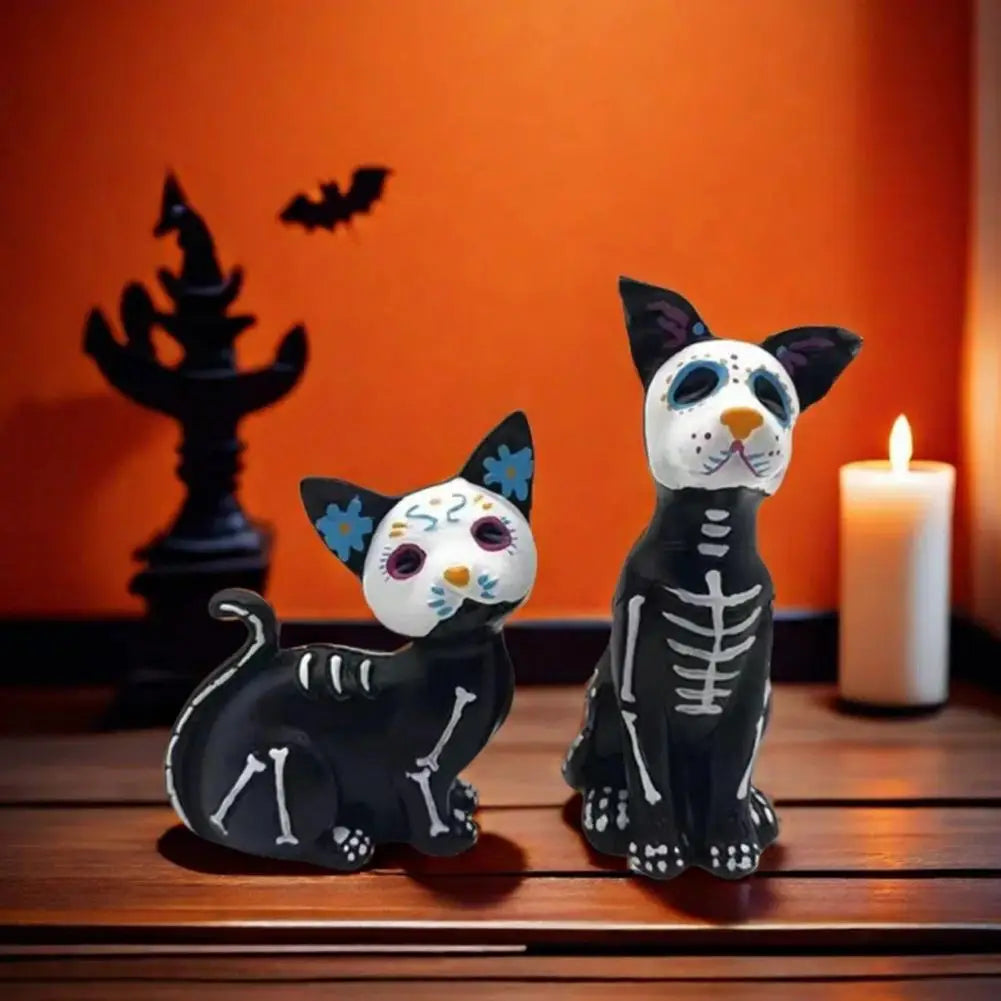 Halloween Home Decorations Dog Cat Ornament Spooky Halloween Haunted House Decor Ghost Cat Dog Ornament Sculpture for Home Lootquake LLC