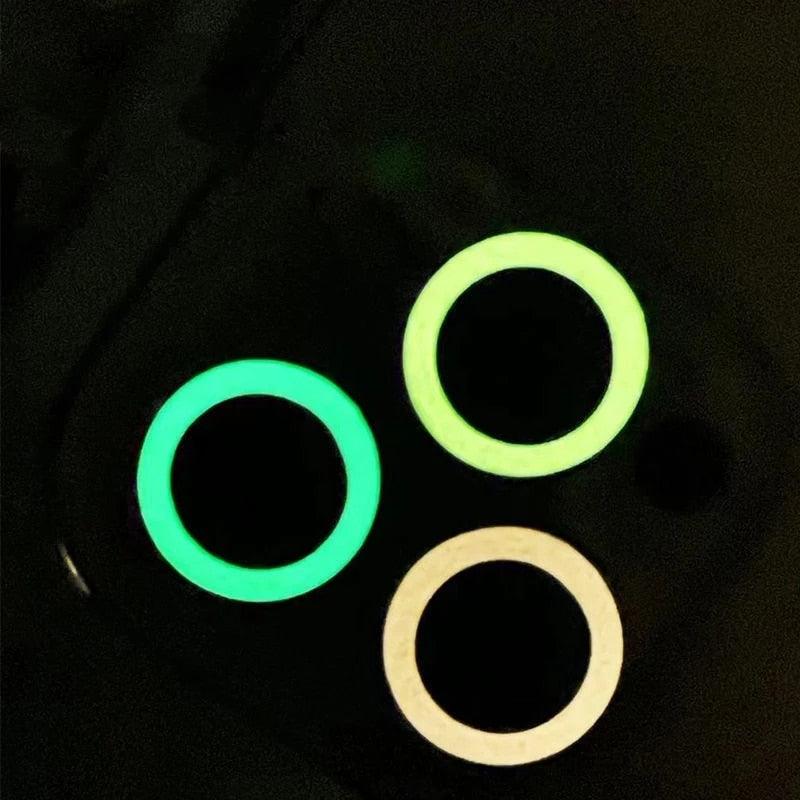 9H Tempered Glass Camera Cover Screen Protector Metal Individual Ring For iPhone Phone Glitter Camera Lens Protector Film For iPhone 14 13 12 11 Pro Max Luminous Lens Metal Glass Protective Cover Stevvex
