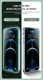 2Pcs Luminous Protective Glass For iPhone 14 13 12 11 Pro Max X XR XS Screen Protector For 7 8 6 Plus SE3 Glowing Tempered Glass  Luminous Glowing Tempered Glass Screen Protector for iPhone Stevvex