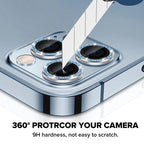 9H Tempered Glass Camera Cover Screen Protector Metal Individual Ring For iPhone Phone Glitter Camera Lens Protector Film For iPhone 14 13 12 11 Pro Max Luminous Lens Metal Glass Protective Cover Stevvex