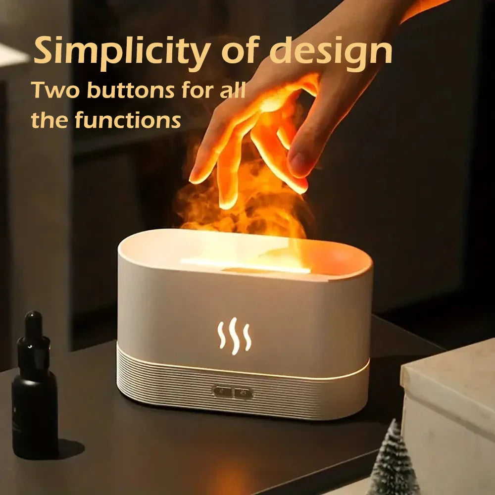 Aroma Diffuser Air Humidifier Ultrasonic Cool Mist Maker With LED Lighting Simulation Colorful Flame Fragrance Machine Lootquake LLC