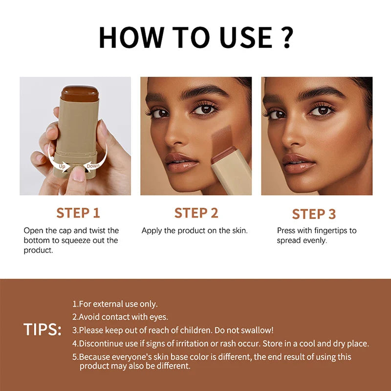 Foundation Balm Stick Serum Boost Skin Tint Foundation Stick Smooth Plumper Coverage Brighten Face Travel Foundation Makeup 2025 Lootquake LLC