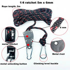 68kg 1/4 Ratchet for 6mm Rope Buckle Awning Wind Rope Tent Rope Fastener Fixed Buckle Pulley Hangers