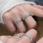 New Enamel Luminous Adjustable Finger Ring Vintage Luxury Love Couples Rings Glow In Dark Y2K Jewelry Valentine's Day Gifts