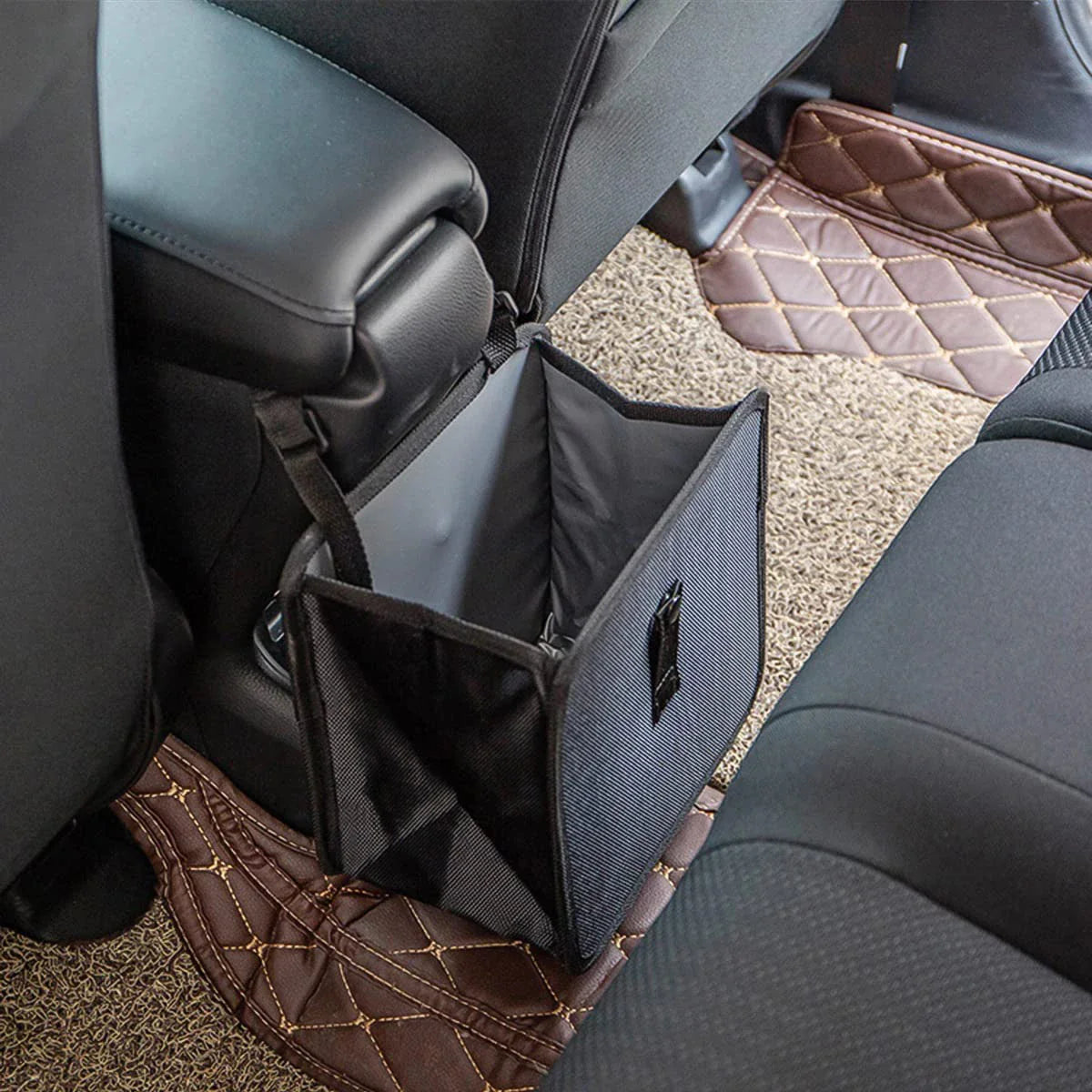 Large Capacity Car Trash Can with Adjustable Strap 6.5L Waterproof Foldable Car Trash Organizer Bin Hanging Portable Car Dustbin