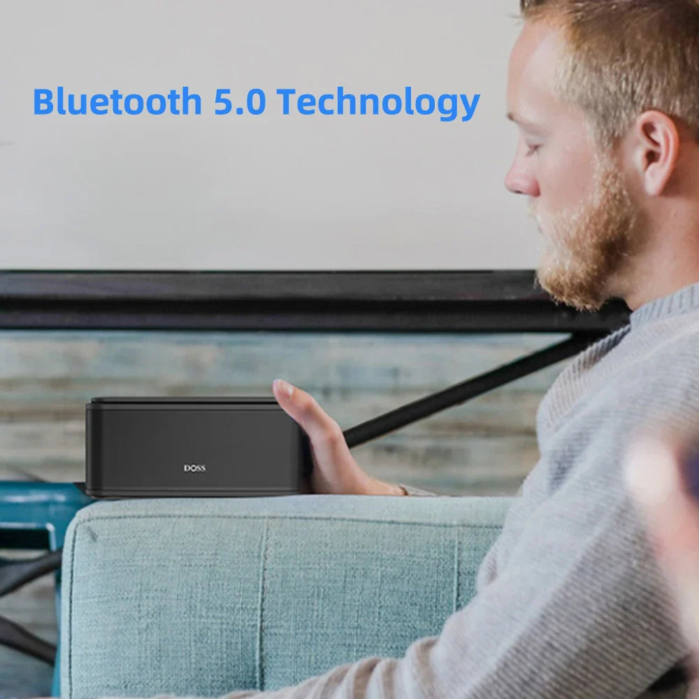 DOSS Wireless Bluetooth Speaker SoundBox BT 5.0 Touch Control Portable Music Sound Box 12W Stereo Sound IPX5 Waterproof Speakers Lootquake LLC