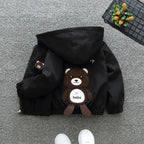 Cartoon Girls Jackets Cute Little Fox Kids Windbreaker Hooded Baby Coat Spring Autumn Children Outwear Toddler Girl Clothes
