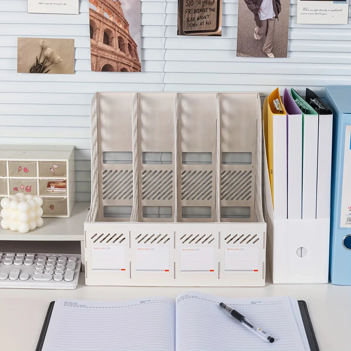 Detachable A4 Document Organizer - Desktop Bookshelf & File Holder, Durable PP Material, Office Supplies Storage Rack Lootquake LLC