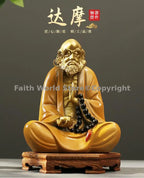 Buddhism Spiritual Art Bronze Sculpture Dharma Buddhist saints Chan sect Dhyana Zen Bronze carved home decorative Sitting Buddha Lootquake LLC