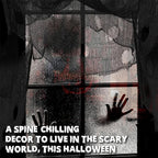 76x183cm Halloween Decorations Black Creepy Gauze Cloth Window Table Door Net Spooky Fancy Dress Party Haunted House Wall Decor
