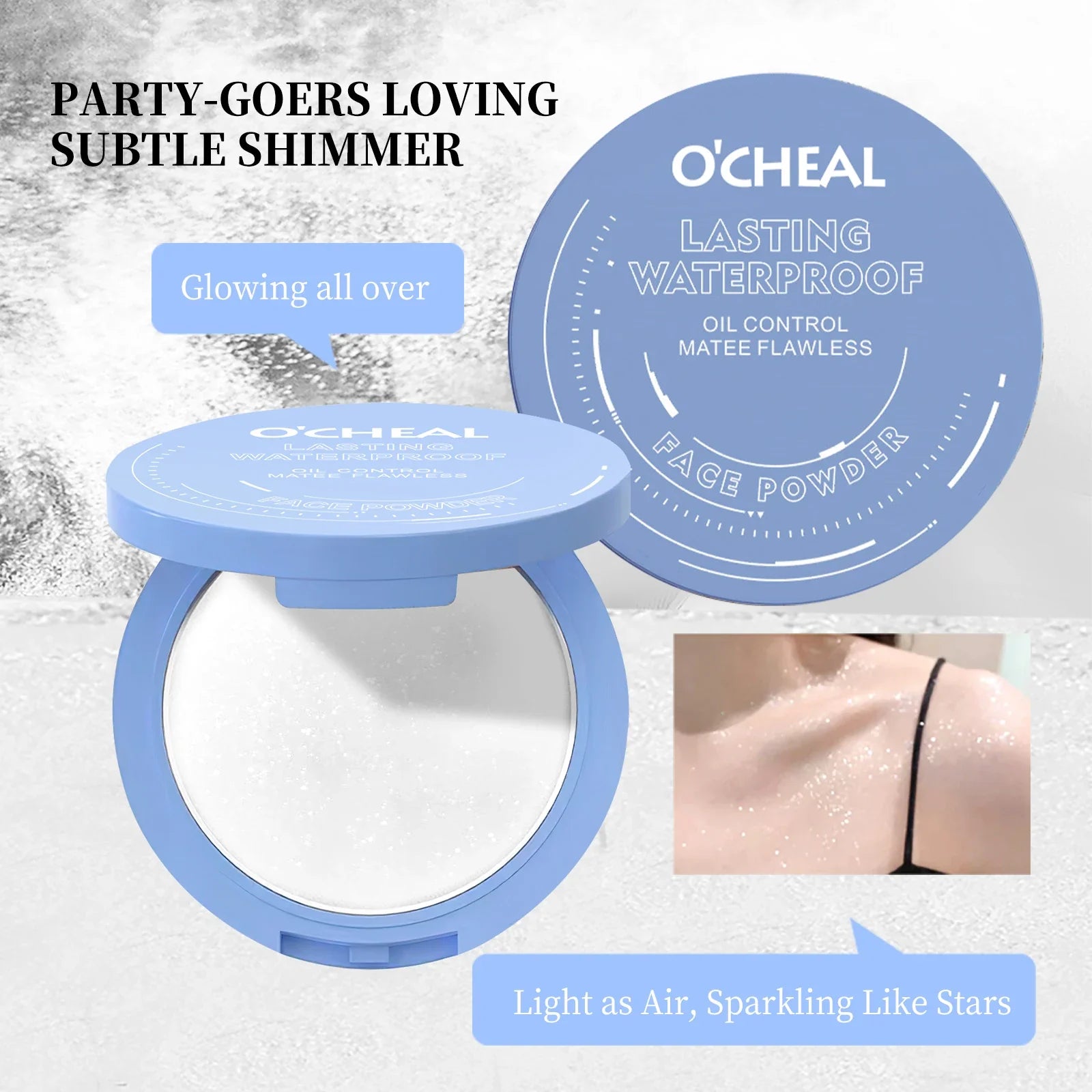 Ocheal Matte Face Setting Powder Oil-control Lightweight Radiant Foundation Pressed Powder Face Full Coverage Makeup Cosmetic Lootquake LLC