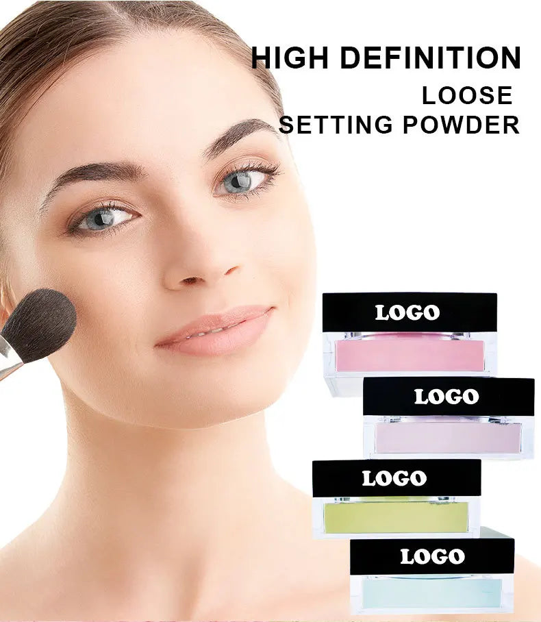 Loose Setting Powder Face Makeup Foundation Vegan Cosmetics Natural Pink Package Matte Compact Powder Custom Logo Wholesale 20pc
