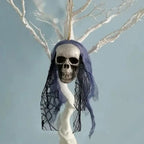 Halloween Skull Decorations,Foam Skull Hanging Ornaments,Bride Clothes Bone Head ,Haunted House Horror Decoration Props