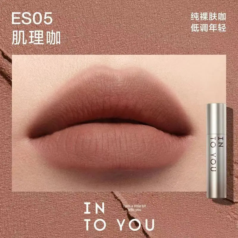 INTOYOU Matte Lipstick Longlasting Lip Clay Velvet Waterproof Lip Gloss Non-sumdge Non-stuicky Lip Stain Espresso Lips Makeup