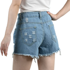 3pcs Women's High Waist Denim Shorts 2025 Summer Black Blue White Hot Pants Ripped Jeans Shorts Woman Short Trousers Streetwear