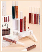 Luxury Matte Lip Gloss Set 12 Waterproof Shades Non Sticky Long Lasting Lipstick Kit For Daily Party Makeup Lootquake LLC