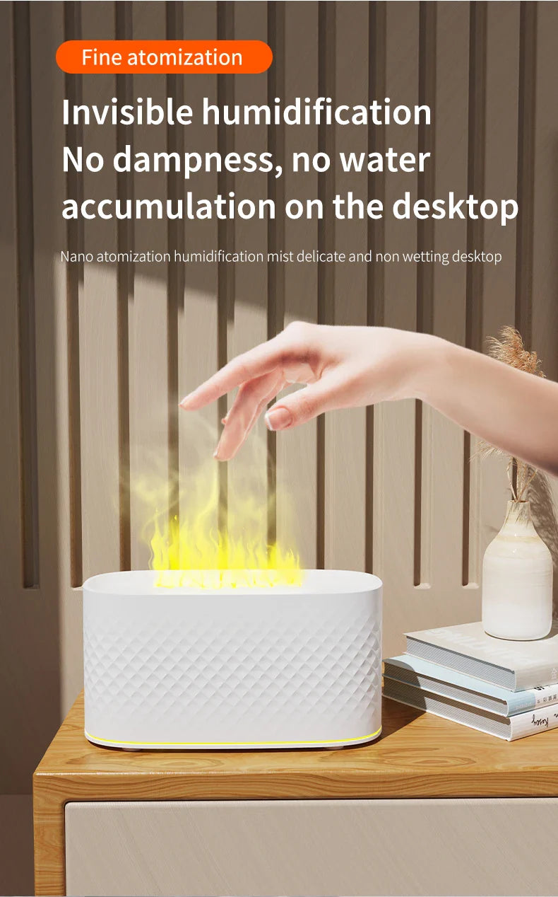 Colorful Simulation Flame Aroma Diffuser Home Hotel Desktop USB Air Humidifier Lootquake LLC