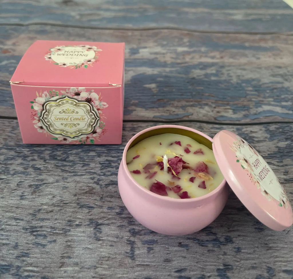 Soybean wax dried flower scented candle? Wedding companion gift birthday gift floral fragrance incense candle Lootquake LLC