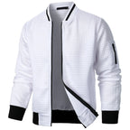 2024 Hot Selling Men's Four Seasons Waffle Full Zipper Top Men's Slim Fit Versatile Sweatshirt Men's Casual Cardigan Sweatshirt